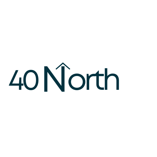 The logo for the 40North company, simply saying the words 