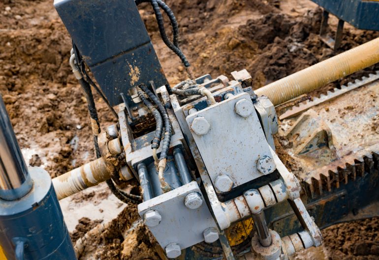 Horizontal,Directional,Drilling,Technology,Closeup.,Drilling,Machine,Work,Process.,Trenchless